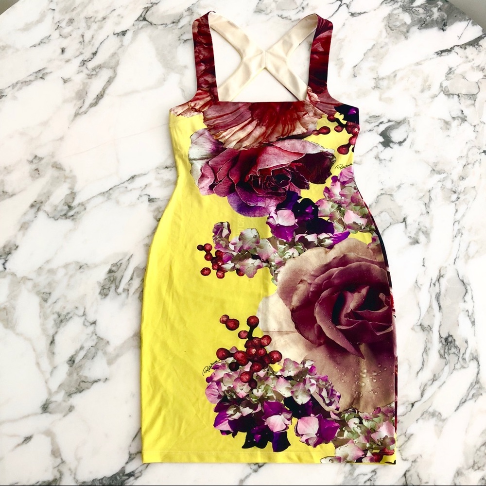 Roberto Cavalli Flower printed cross-back dress